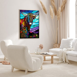 Highland Yak Glass Painting 30*40CM(Canvas) Full Round Drill Diamond Painting