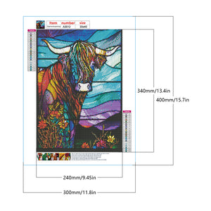 Highland Yak Glass Painting 30*40CM(Canvas) Full Round Drill Diamond Painting