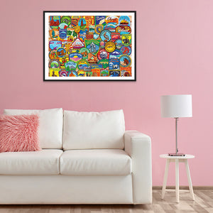 Emblem 40*30CM(Canvas) Full Round Drill Diamond Painting
