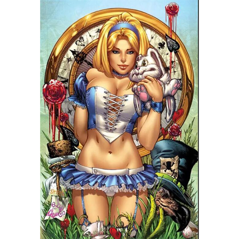 Yishu - Sexy Alice - 50*75CM 11CT 3 Stamped Cross Stitch