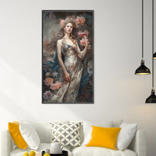 Load image into Gallery viewer, Yishu - Classic Elegant Woman And Flowers - 50*90CM 11CT 3 Stamped Cross Stitch

