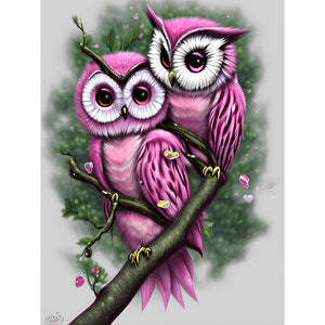 Owl 40*50CM(Canvas) Full Round Drill Diamond Painting