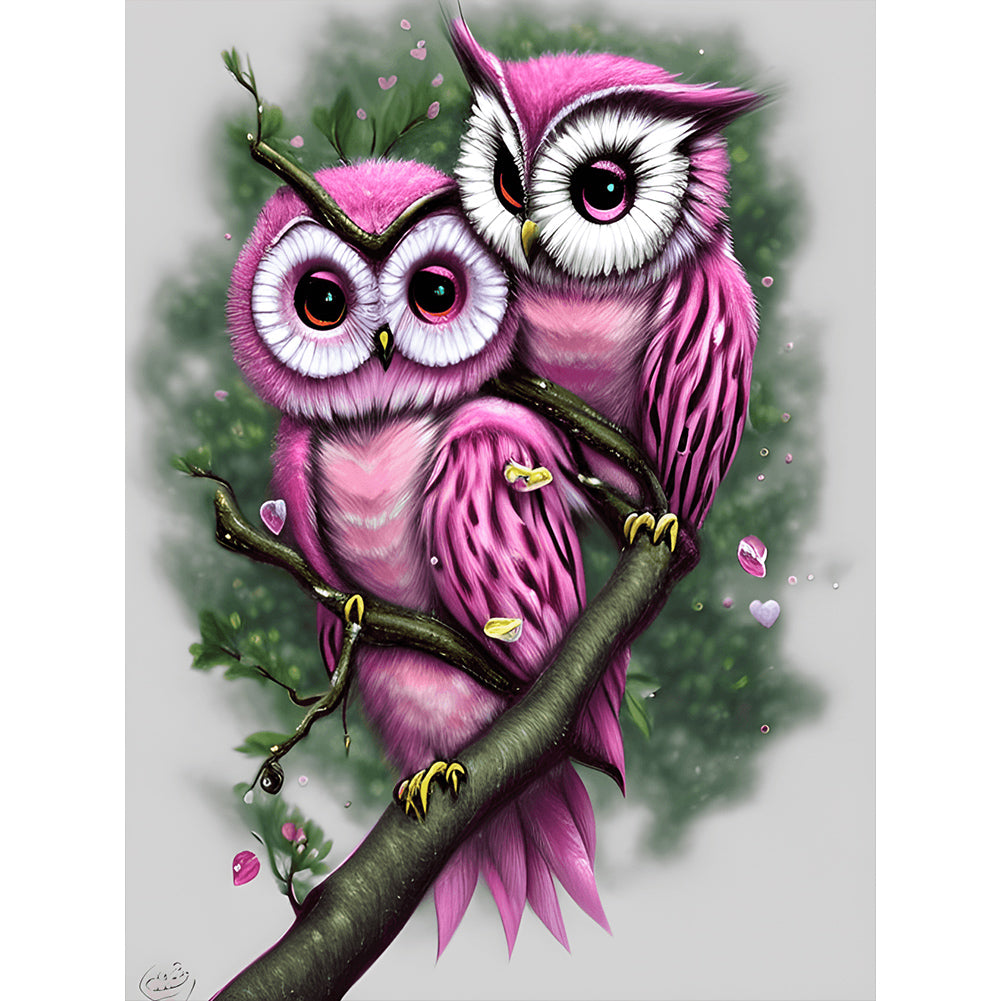 Owl 40*50CM(Canvas) Full Round Drill Diamond Painting