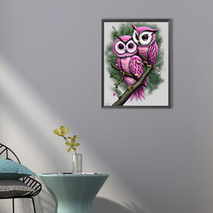 Owl 40*50CM(Canvas) Full Round Drill Diamond Painting