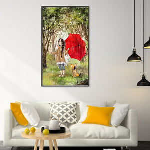 Yishu - Forest Girl - 50*80CM 11CT 3 Stamped Cross Stitch