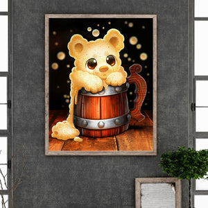 Cloud Cat Oil Drum 40*50CM(Canvas) Full Round Drill Diamond Painting