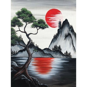 Landscape 30*40CM(Canvas) Full Round Drill Diamond Painting