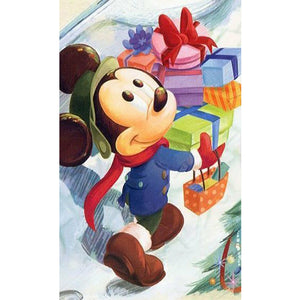 Mickey Mouse Giving Gifts 30*50CM(Canvas) Full Round Drill Diamond Painting
