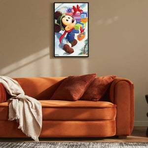 Mickey Mouse Giving Gifts 30*50CM(Canvas) Full Round Drill Diamond Painting