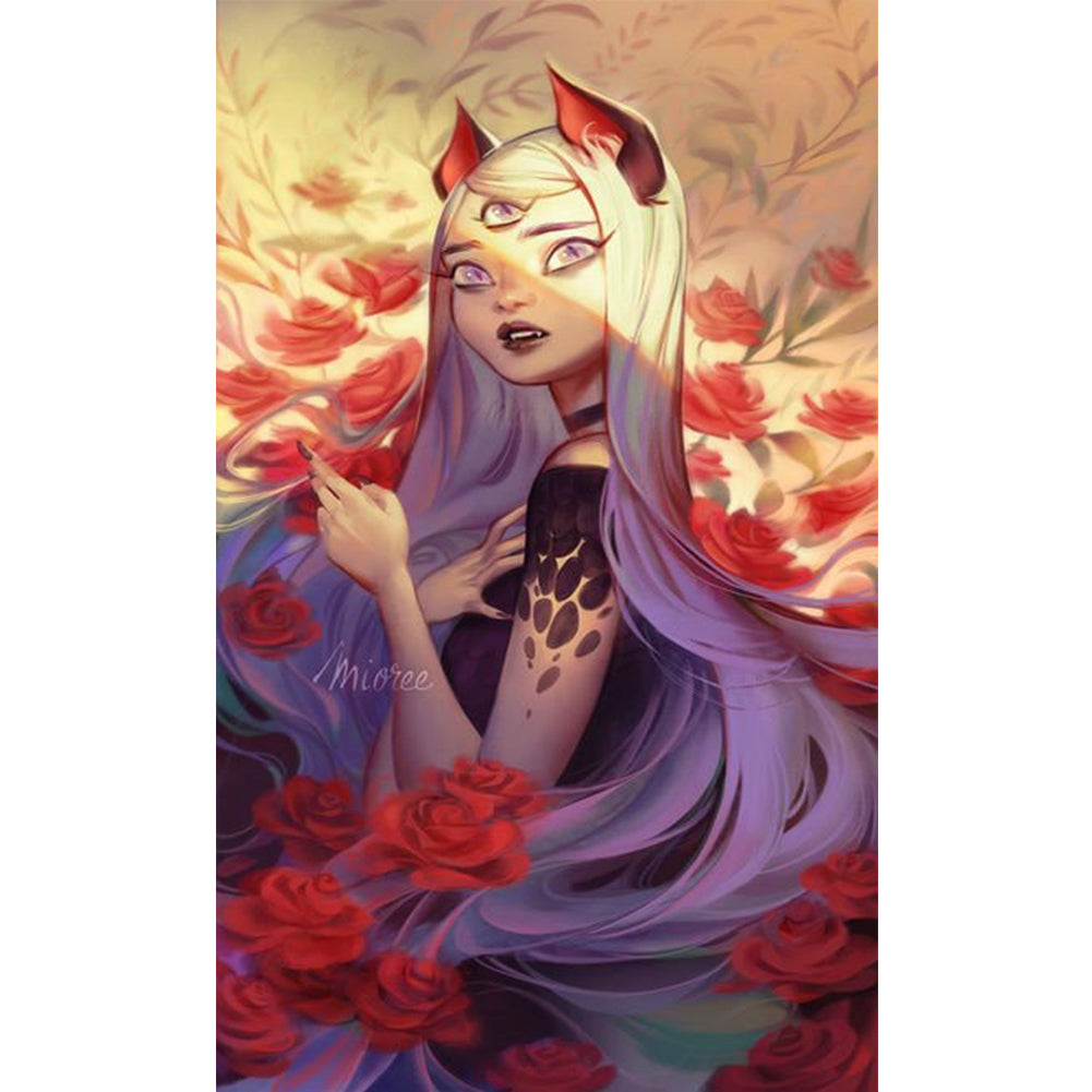 Anime Girl 30*50CM(Canvas) Full Round Drill Diamond Painting