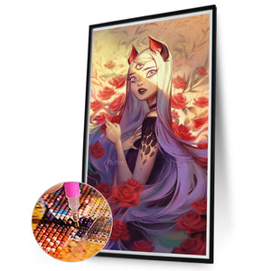 Anime Girl 30*50CM(Canvas) Full Round Drill Diamond Painting