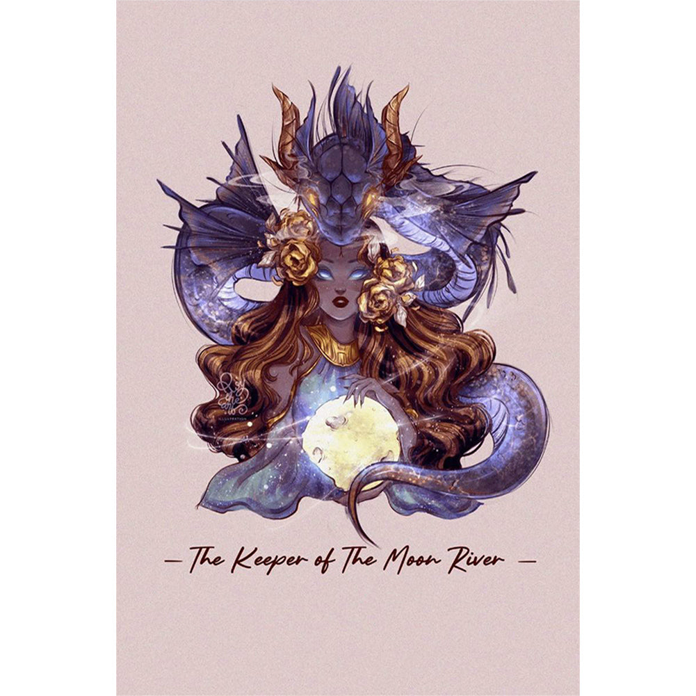 Woman And Dragon 40*60CM(Canvas) Full Round Drill Diamond Painting