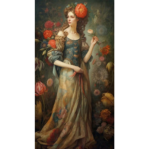 Yishu - Lady - 50*90CM 11CT 3 Stamped Cross Stitch