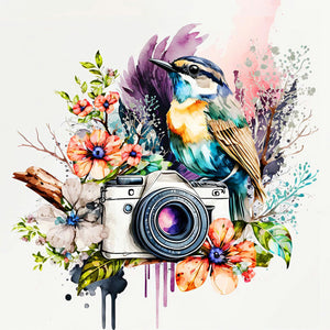 Camera And Birds 30*30CM(Canvas) Full Round Drill Diamond Painting