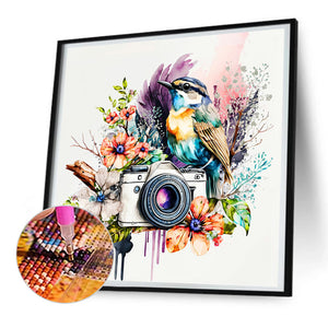Camera And Birds 30*30CM(Canvas) Full Round Drill Diamond Painting