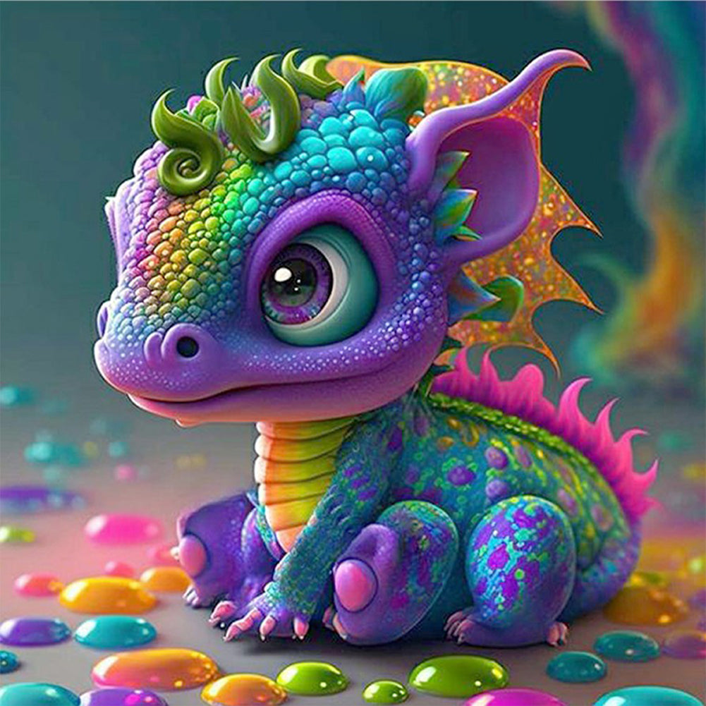 Yishu - Rainbow Wings Dragon - 50*50CM 11CT 3 Stamped Cross Stitch