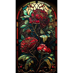 Flaming Roses 40*70CM(Canvas) Full Round Drill Diamond Painting