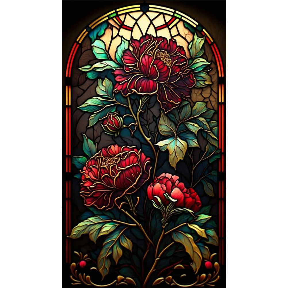 Flaming Roses 40*70CM(Canvas) Full Round Drill Diamond Painting