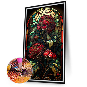 Flaming Roses 40*70CM(Canvas) Full Round Drill Diamond Painting