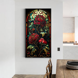 Flaming Roses 40*70CM(Canvas) Full Round Drill Diamond Painting