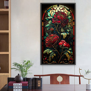 Flaming Roses 40*70CM(Canvas) Full Round Drill Diamond Painting