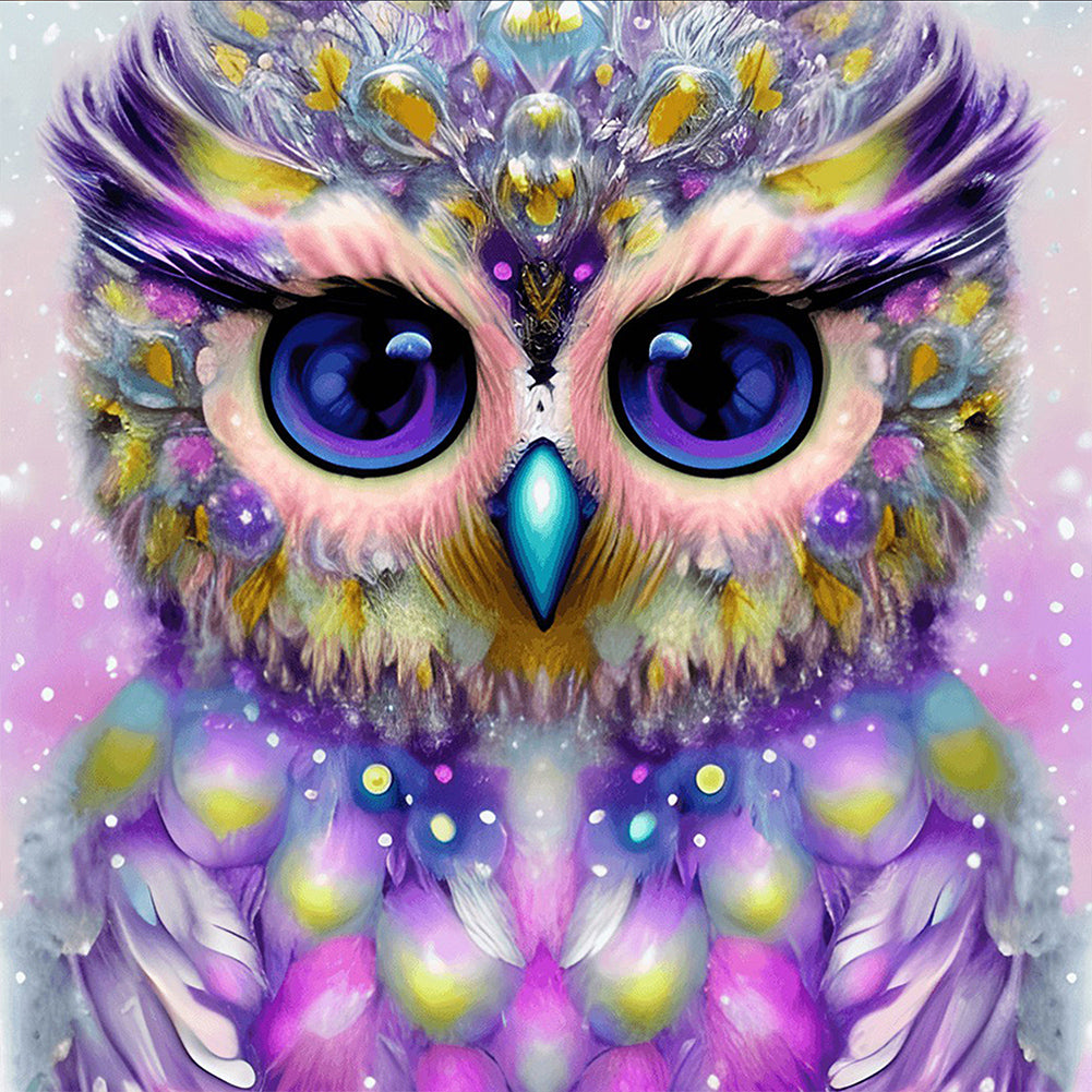 Owl 40*40CM(Canvas) Full Round Drill Diamond Painting
