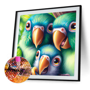 Parrot Family 40*40CM(Canvas) Full Round Drill Diamond Painting