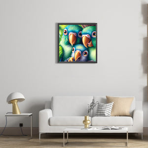 Parrot Family 40*40CM(Canvas) Full Round Drill Diamond Painting