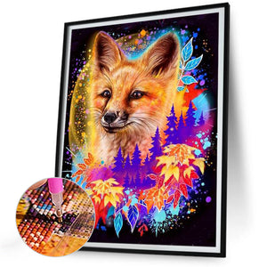 Colorful Foxes 30*40CM(Canvas) Full Round Drill Diamond Painting