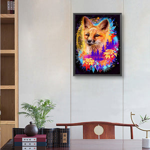 Colorful Foxes 30*40CM(Canvas) Full Round Drill Diamond Painting