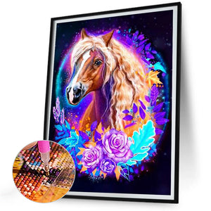 Colorful Horses 30*40CM(Canvas) Full Round Drill Diamond Painting
