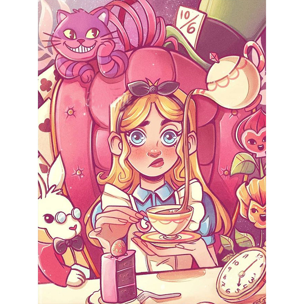 Alice In Wonderland 30*40CM(Canvas) Full Round Drill Diamond Painting