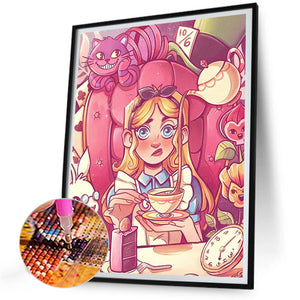 Alice In Wonderland 30*40CM(Canvas) Full Round Drill Diamond Painting
