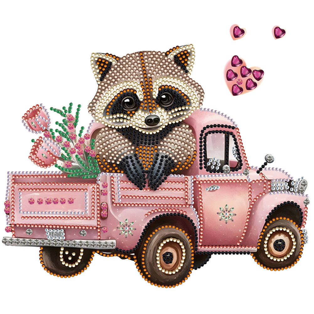 Raccoon And Carriage 30*30CM(Canvas) Partial Special Shaped Drill Diamond Painting
