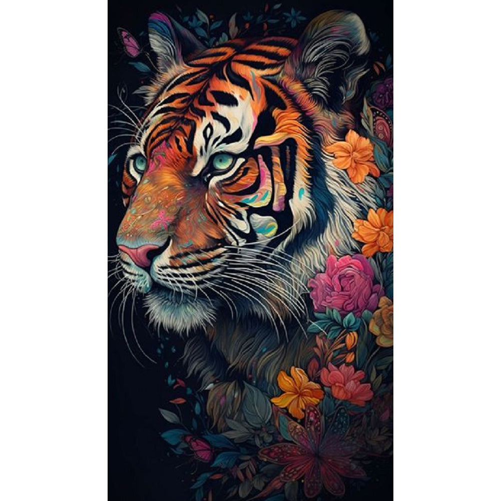 Colorful Tigers 40*70CM(Canvas) Full Round Drill Diamond Painting