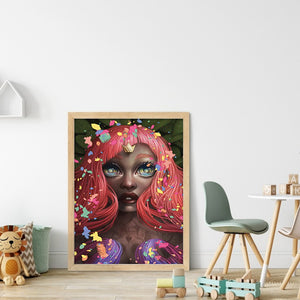 Yishu - Big-Eyed Girl - 40*55CM 11CT 3 Stamped Cross Stitch