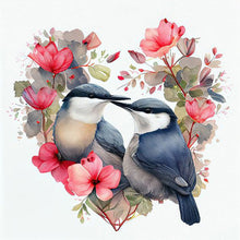 Load image into Gallery viewer, Huancan - Heart-Shaped Flowers And Birds - 40*40CM 11CT 3 Stamped Cross Stitch
