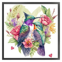 Load image into Gallery viewer, Huancan - Heart-Shaped Flowers And Birds - 40*40CM 11CT 3 Stamped Cross Stitch
