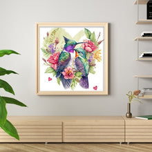 Load image into Gallery viewer, Huancan - Heart-Shaped Flowers And Birds - 40*40CM 11CT 3 Stamped Cross Stitch
