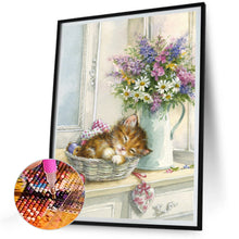 Load image into Gallery viewer, Cat Sleeping In A Box 30*40CM(Canvas) Full Round Drill Diamond Painting
