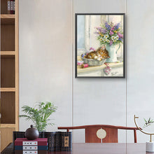 Load image into Gallery viewer, Cat Sleeping In A Box 30*40CM(Canvas) Full Round Drill Diamond Painting
