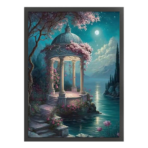 Huancan - Dreamlike Flower Pavilion - 50*65CM 16CT 2 Stamped Cross Stitch