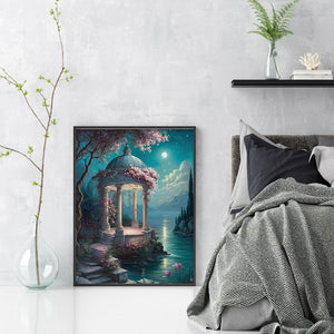 Huancan - Dreamlike Flower Pavilion - 50*65CM 16CT 2 Stamped Cross Stitch