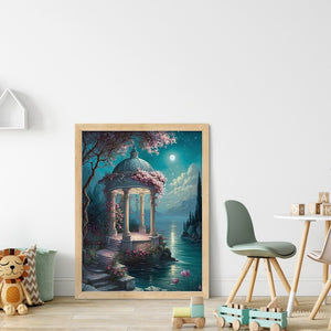 Huancan - Dreamlike Flower Pavilion - 50*65CM 16CT 2 Stamped Cross Stitch