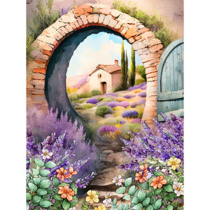 Lavender Cottage 30*40CM(Canvas) Full Round Drill Diamond Painting