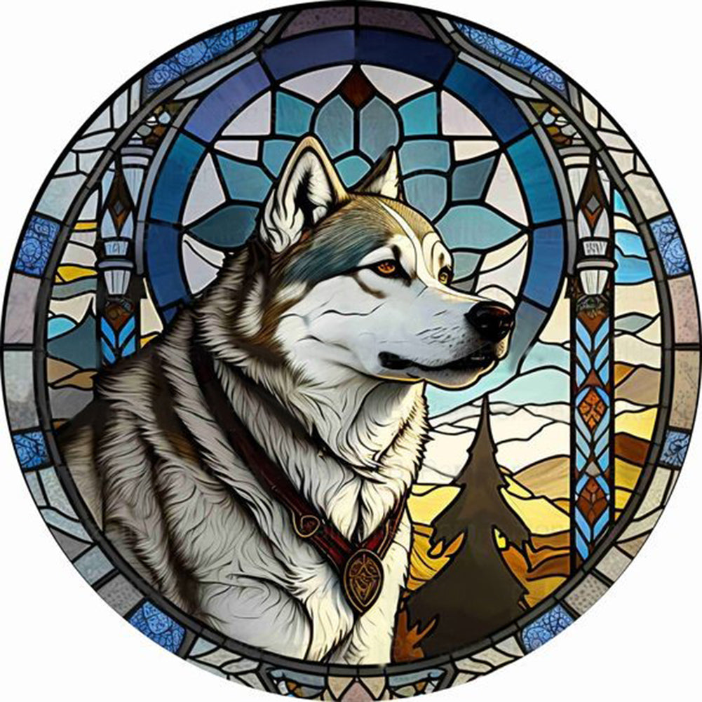 Glass Painting With Round Cards 35*35CM(Canvas) Full Round Drill Diamond Painting