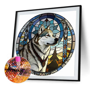Glass Painting With Round Cards 35*35CM(Canvas) Full Round Drill Diamond Painting