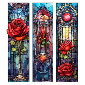 Glass Painting With Roses 40*40CM(Canvas) Full Round Drill Diamond Painting