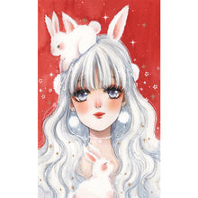 Load image into Gallery viewer, Girl With White Hair And Bunny Ears 30*50CM(Canvas) Full Round Drill Diamond Painting
