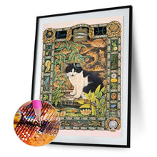 Load image into Gallery viewer, Card Cat 30*40CM(Canvas) Full Round Drill Diamond Painting
